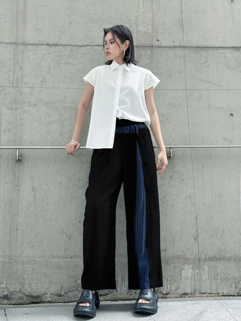 Stripe Panel Wide Pants